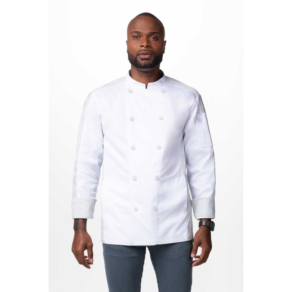 Chef Works White Medium Modern Fit Mojave Chef Coat for Men