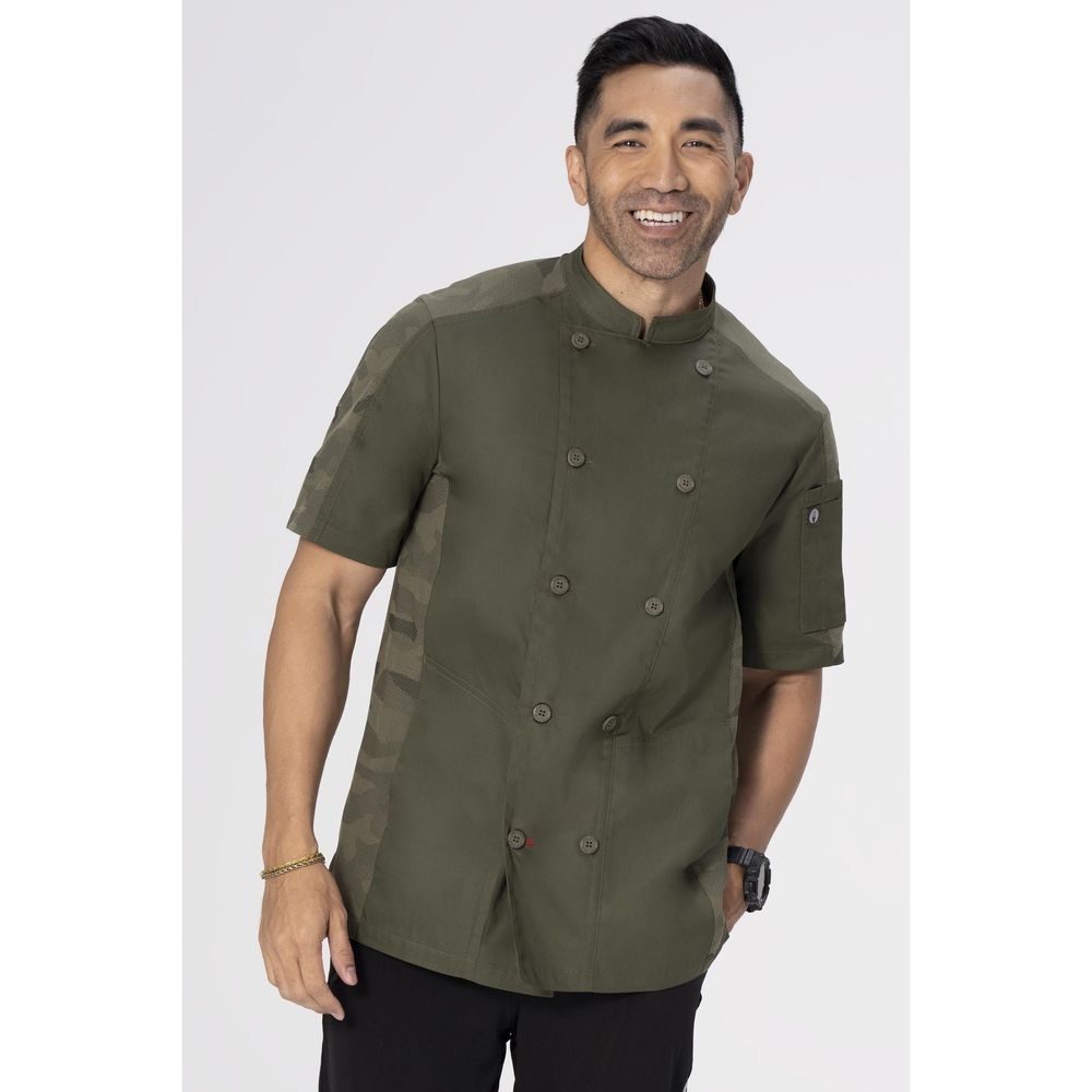 Chef Works Olive Extra Large Mojave Short Sleeve Chef Coat for Men