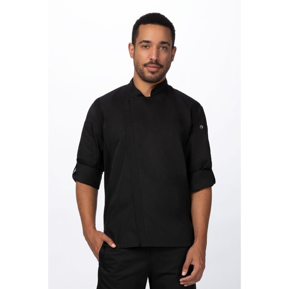 Chef Works Black Small Modern Fit Sustainable Hartford Chef Coat for Unisex