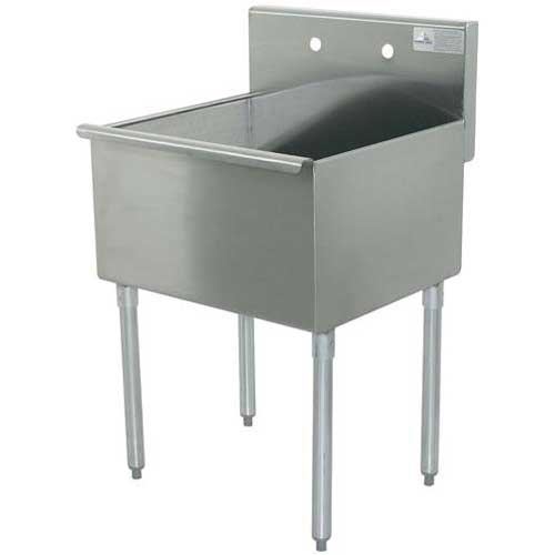 400 Series Stainless Steel Square Corner Scullery Budget Sink with 1 Compartment. 24X24 24 inch O.A..