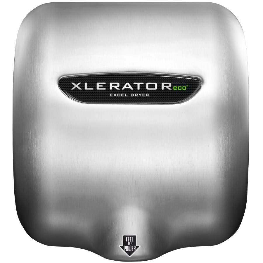 XLERATOR Eco Automatic High Speed 110/120V Surface Mounted Energy Efficient Hand Dryer with Brushed Stainless Steel Cover