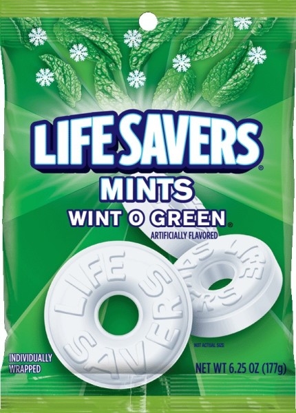 LifeSavers Wint O Green Mints - 6.25 oz. bag, 12 per case