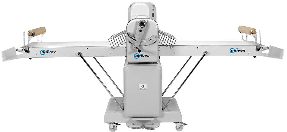 Univex Floor Model 3 Phase 220 Volt Reversible Dough Sheeter, 75 3/5 inch Long