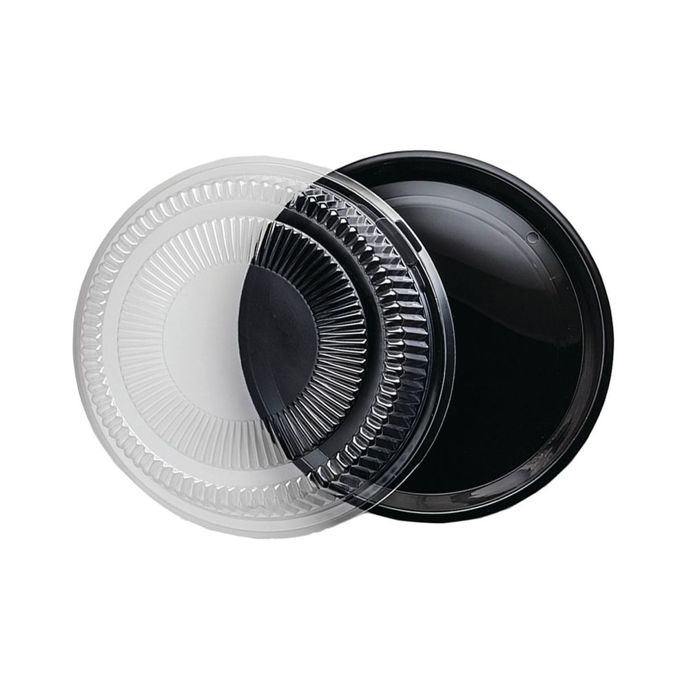 Northwest Enterprises Party Essentials 12 inch Black Tray with Lid -- 12 set per case