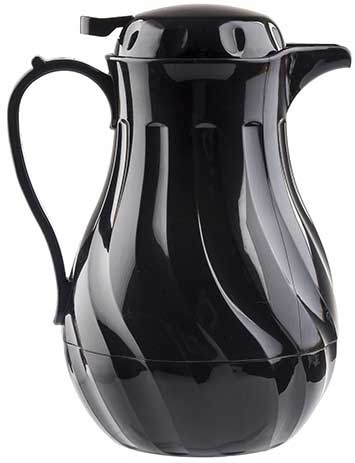 Tablecraft Polypropylene Black Insulated Swirl Coffee Carafe, 20 Ounce Capacity
