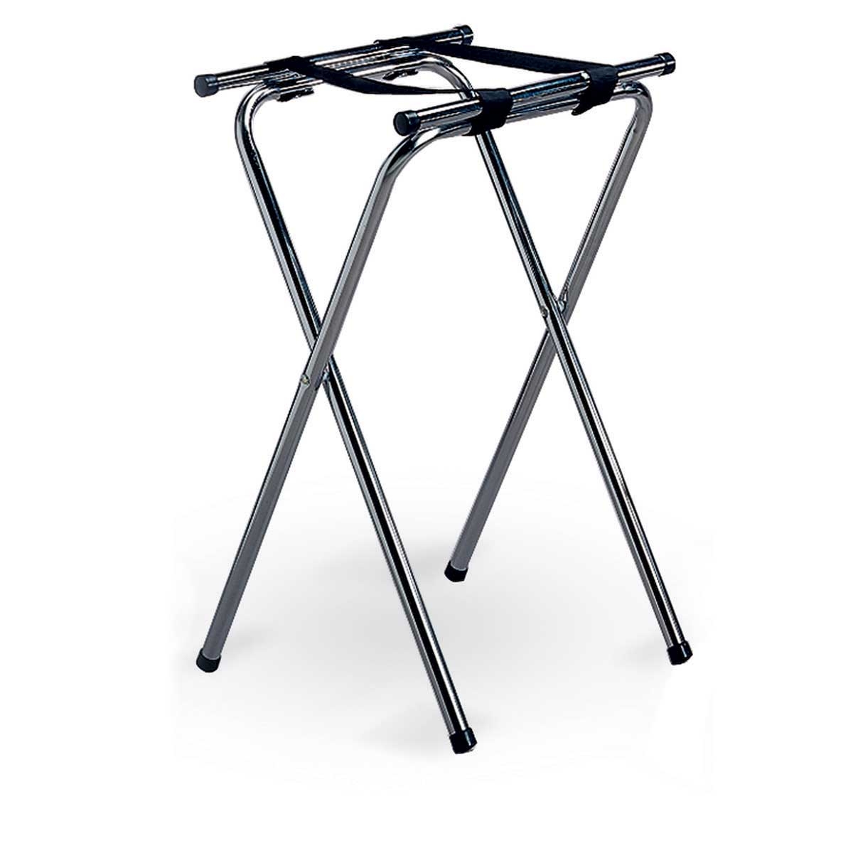 Tablecraft Chrome Plated Double Bar Tray Stand, 18.25 x 16.5 x 31.75 inch