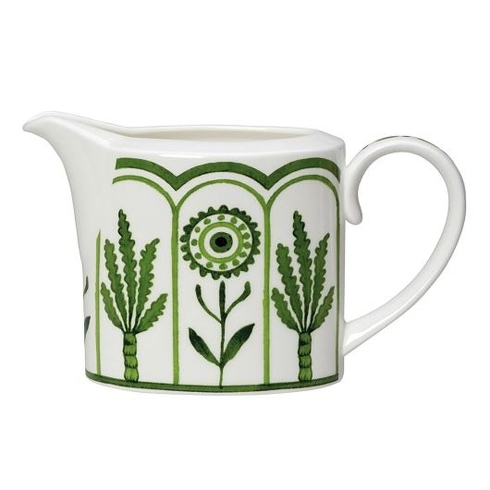 Sultans Garden Green Bone China 7 3/4 Ounce S/S Milk Jug, 12 count