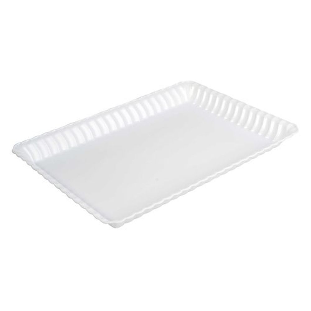 Flairware 9 x 13 inch Polystyrene Rectangular Serving Tray - Bulk