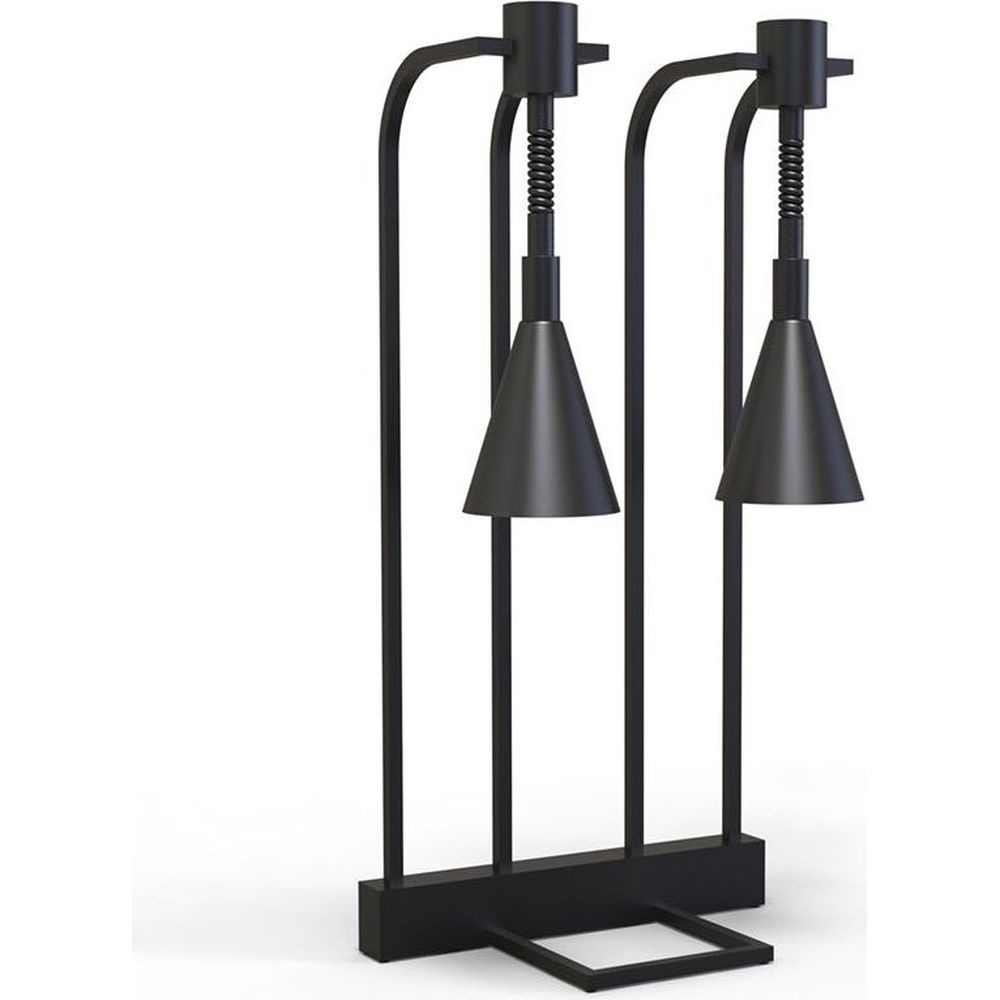 Black Matte Double Adjustable Height Heat Lamp