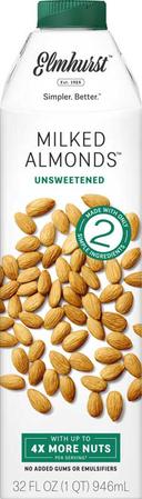Elmhurst Milked Unsweetened Almonds, 32 Fluid Ounce -- 6 per case