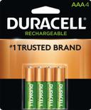 Duracell AAA4 Nickel Metal Hyrdride LSD Rechargeable Major Cell - 4 count per pack -- 24 packs per case