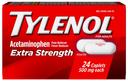 Tylenol Extra Strength Pain Reliever Fever Reducer 500mg Caplets, 24 per unit -- 72 per case