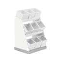 Cal-Mil Luxe Condiment Display with Melamine Jars and Stainless Steel Base, 12.25 x 9 x 15.5 inch