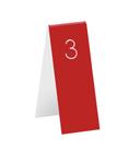 Cal-Mil Red with White Engraved Number Tent, 1.75 inch Width x 5 inch Height
