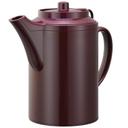 Service Ideas Plastic Burgundy Double Wall Teapot with Tether, 16 Ounce Capacity
