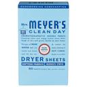 Mrs Meyers Clean Day Rain Water Scent Dryer Sheets, 80 count -- 12 per case