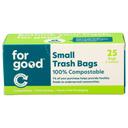 For Good Compostable 4 Gallon Capacity Small Trash Bag, 25 count -- 6 per case