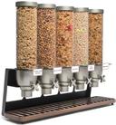 Rosseto EZ Serv 5 Container Tabletop Dispenser with Walnut Tray, 32.5 x 10 x 26.25 inch