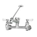 Krowne Silver Series 8 inch Center Wall Mount Sink Faucet with 6 1/2 inch Vacuum Breaker Spout
