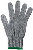 Winco Gray Medium Antimicrobial Cut Resistant Gloves with Green Wristband -- 120 per case
