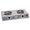 Cadco Portable Stainless Double Hot Plate with Tubular Elements, 21 1/4 x 4 1/8 x 12 3/16 inch