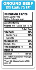Epsen Hilmer Graphics 93 Percent Lean 7 Percent Fat Ocean Blue Ground Beef Label, 1.5 x 3.0 inch -- 1000 per roll