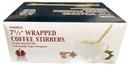 Poly King Individually Paper Wrapped Wood Coffee Stirrer, 7.5 inch -- 2000 per case.