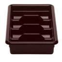 Cambro Poly Collection 4 Compartment Dark Brown Cutlery Bus Cambox, 11 3/8 x 20 7/16 x 3 3/4 inch -- 12 per case