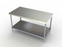 Aero 18 Gauge 304 Stainless Work Table with Adjustable Galvanized Undershelf, 24 x 24 x 35 inch.