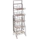 Mobile Merchandisers Bronze Hammertone Frame 5-Shelf Fold-Up Wire Display, 16 x 53 x 14 inch