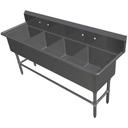 John Boos 16 Gauge Stainless Steel Four Bowl Sink without Drainboard, 101 1/8 x 29 1/2 inch.