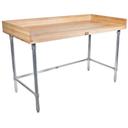 John Boos Maple Oil Finish Top Work Table with 4 inch High Coved Riser, 72 x 36 x 1 3/4 inch.