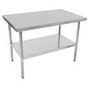 John Boos 18 Gauge Stainless Steel Economy Flat Top Work Table with Galvanized Base and Shelf, 72 x 24 inch.