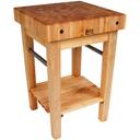 John Boos Cream Finish Maple Pro Prep Block with Stainless Steel Towel Bar, 30 x 30 x 4 inch.