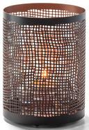 Hollowick Chantilly Black and Copper Perforated Metal Lamp, 4 x 3.13 x 3.13 inch