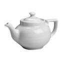 White 16 Ounce Boston Teapot with Knob Cover, 12 count