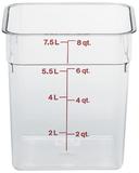 Clear 8. Qt. Square Plastic Container -- 6 per case