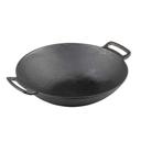 Tablecraft Cast Iron Cookware Round Wok with Handles, 17.5 x 14.5 x 4.5 inch
