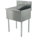 400 Series Stainless Steel Square Corner Scullery Budget Sink with 1 Compartment. 24X24 24 inch O.A..