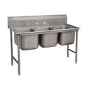 T9 Series Stainless Steel Regaline Sink with 3 Compartment, No Drain Board.Overall Length 62 inch.