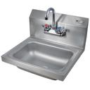 John Boos Stainless Steel Wall Mount Hand Sink with 1 7/8 inch Drain and Faucet, 14 x 10 x 5 inch.