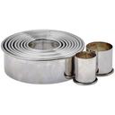 Winco Stainless Steel Plain Round 11 Piece Cookie Cutter Set, 1 to 3 inch Dia x 1 inch Height -- 12 set per case.