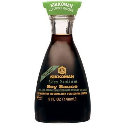 Kikkoman Less Sodium Soy Sauce, 5 Ounce Cruet -- 12 per case.