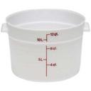 White Round Plastic Container, White, 12 Quart -- 6 per case