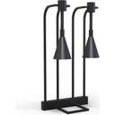 Black Matte Double Adjustable Height Heat Lamp